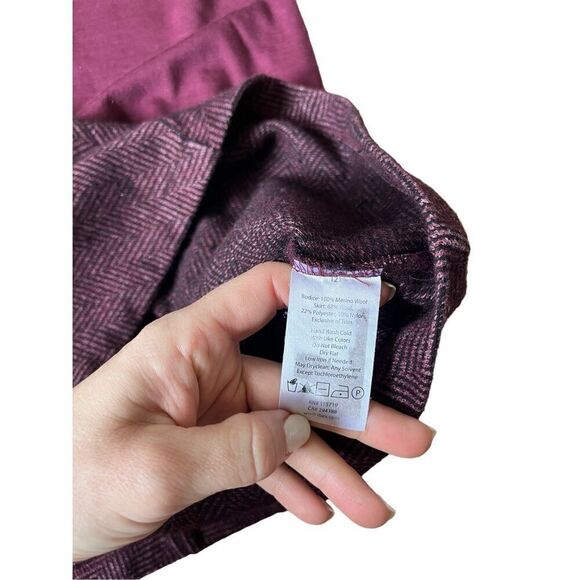 IBEX Sierra Vista Merino Wool S Herringbone Burgundy Sleeveless Red Marsala - Picture 5 of 7